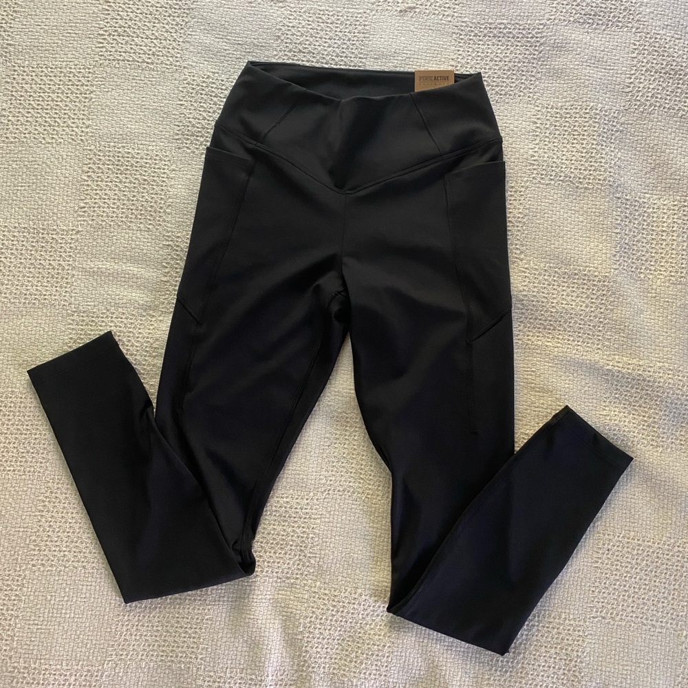NWT Victoria Secret PINK high waist full length black leggings size small